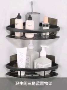 ชั้นวางของในห้องน้ํา ชั้นอลูมิเนียมติดผนัง ในห้องน้ำ เข้ามุม สามเหลี่ยม ไม่ต้องเจาะ ติดตั้ง