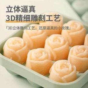 Mold Ice Cube Molds Food Grade Silicone Rose Flower Shaped Whiskey Ice Maker Ice Tray for Parties And Home Use