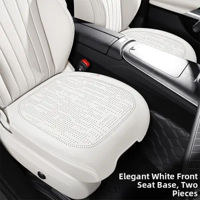 CapitAuto | All-Season Breathable Nappa Leather Car Seat Cushion Set 3 Pieces