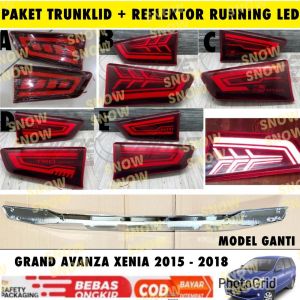 Paket Trunklid + Reflektor Running Avanza Xenia Veloz 2015 2017 2018 Trunk Lid Lampu Led