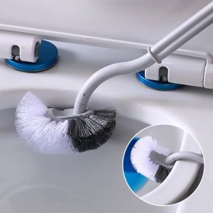 Bathroom Wall-mounted S-type Toilet Curve Brush Bent Head Corner Gap Brush Soft Hair Household Items Cleaning Tools Accessories