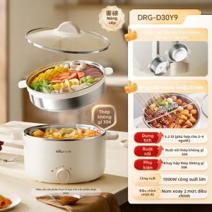 Bear | Nồi Điện Đa Năng và Hấp Thanh Kích Nhỏ bằng Titanium và Inox