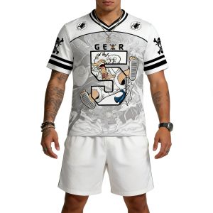 Hot Toys | One Piece Luffy Harajuku Fan Anime JPN Art Men Women V Neck Tee Adults Children Boy Gril Top Kids Parent Child quick dry Tshirt