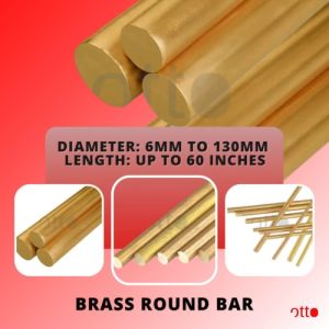 Brass Round Bar - 38mm 45mm 50mm 60mm 65mm 70mm 75mm diameter x 2 inches length (upto 60inches)