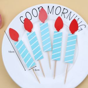 Korean Style Cake Decoration Plugins Childrens Smiling Face Sunflower Flag Little Pig Cheese Bear Heart Shaped Candle Label