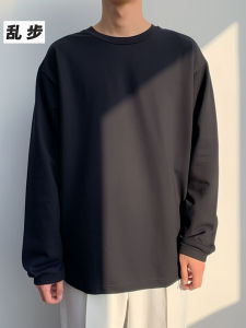 เสื้อยืดแขนยาวผู้ชายไซส์ใหญ่ ทรงหลวม ใส่สบาย ผลิตจากผ้าฝ้ายแท้ สำหรับนักเรียนวัยรุ่น เสื้อชั้นในสไตล์ฤดูใบไม้ร่วง ลำลอง เสื้อตัวบน