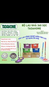 Bộ Lau Nhà 360 Độ Tự Vắt TADAHOME Cây Lau Nhà Có Lồng Vắt Khô Dễ Sử Dụng Tiện Lợi - TADAHOME