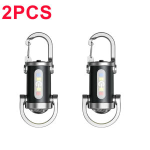 Mini USB Rechargeable LED Flashlight Keychain Portable Waterproof Camping Pocket Lamp Keyring Hanging Light Outdoor Gear