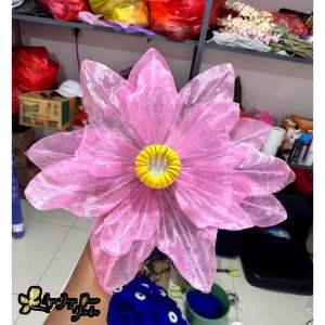 Bunga Teratai Giant Flower Bunga Hiasan Kain Organdi Model Bunga Teratai Dekorasi Pelaminan diameter 40cm
