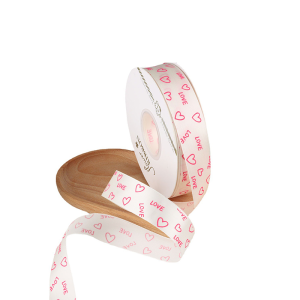 KANGBAN 1 ม้วน ริบบิ้นพิมพ์ลาย ใช้ตกแต่งกล่องของขวัญ ช่อดอกไม้วันวาเลนไทน์ งาน DIY กว้าง 2.5cm ความยาว 40หลา Ribbon