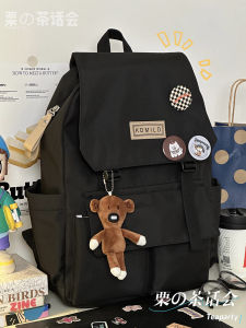 Street อินเทรนด์สไตล์ญี่ปุ่นกระเป๋าเป้สะพายหลังความจุขนาดใหญ่สําหรับนักเรียนมัธยมต้นและมัธยมปลายกระเป๋าโพลีเอสเตอร์นุ่มพร้อมซิปปิด