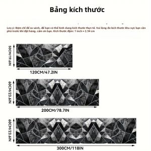 VIKAMA Flannel Họa Tiết Đá Cẩm Thạch Thảm Trải Sàn Nhà Bếp Bắc Âu Hình Học Trong Nhà Thảm Cho Hành Lang Phòng Khách Phòng Ngủ Phòng Tắm Lối Vào Chống Trơn Trượt Chống Thấm Nước