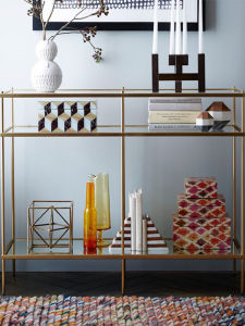 Nordic Minimalist Modern Console Iron Paint Gold Display Rack Glass a Long Narrow Table Sideboard Cabinet Living Room Curio Cabinet