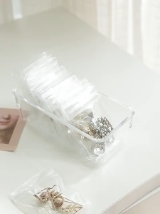 100Pcs Jewelry Storage Bag PVC Zip Lock Pouch Sealed Bag Anti-Oxidation Bracelet Jewelry Organizer