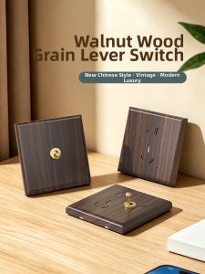 TEP | Retro Wood Style Rocker Switch Panel 86 Type 5 Holes
