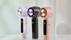 พัดลมพกพา 3000mah ไร้สายแบบพกพา ปรับความเร็วได้ 199 ระดับ ชาร์จใหม่ได้พร้อมจอแสดงผลดิจิตอล(พัพัดลมมือถือ พัดลมมินิแบบไม่มีใบพัด ลมพกพาขนาดเล็ก)