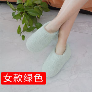 Dép Đi Trong Nhà Bằng Vải Cotton Lông Cừu Dày Ấm Áp Mềm Mại Chống Trượt Đế Bằng Lót Da Giày Dép Nữ Mùa Đông Thoải Mái