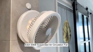 🔥【SG Ready Stock】🔥Edon Air Circulation Fan(7 inch) Auto Rotation Table Fan Wall Fan Rechargeable Fan with Nightlight