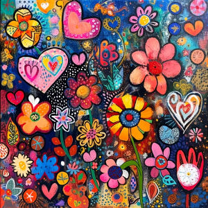 500/1024PCS Jigsaw Puzzle Colorful Flower Pattern Art for Adults Great Weekend Relaxation and Family Fun Frameless