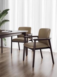 Nordic Style Solid White Willow Wood Dining Chair Modern Simple Designer High End Tea Chair with Armrests And Backrest for Home Use