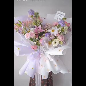 20 Lembar Flower Wrapping Paper Kertas Cellophane Buket Bunga Daisy KB6111