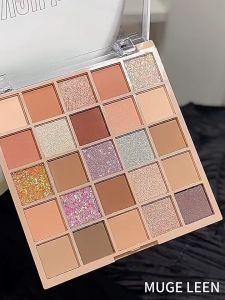 25 สี พาเลทอายแชโดว์ Eye Shadow Palette sxy496 - เนื้อใยไหม เนื้อแมท ประกายชิมเมอร์ กลิตเตอร์ สีโทนนู้ด กันน้ำ ติดทน