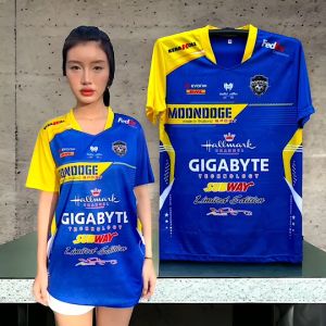 เสื้อกีฬา ออกกำลังกาย เสื้อวิ่ง เสื้อทีม พิมพ์ลายในเนื้้อผ้า ผ้าไมโครสปร์ต นุ่มใส่สบาย ทรงปล่อยใส่ได้ทั้งชขาย หญิง ส่งจากดรงานไทย