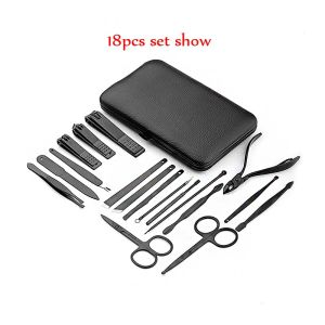 7or 18pcs Manicure Cutters Nail Clipper Set Household Stainless Steel Ear Spoon Pedicure Scissors Tool For Beauty