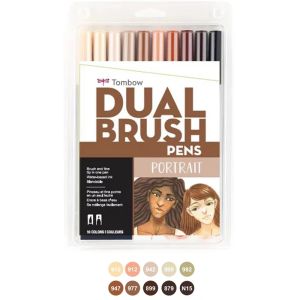 Japan TOMBOW ABT Dual Soft Brush Pen & Fine Tip 10pcs/set Calligraphy Pens Double Head Markers Drawing Painting Art Supplies