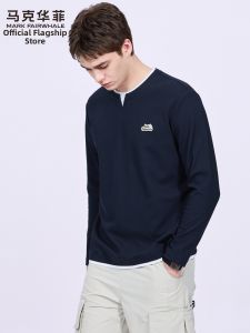 Mark Fairwhale | Autumn Faux Two-piece V-neck T-shirt