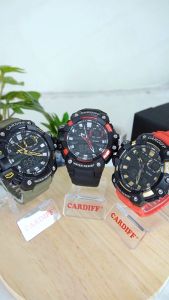 CARDIFF DT 2202 Jam Tangan Pria Dual Time Water Resist