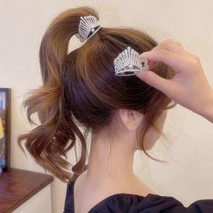 Fashion Metal Clip Fixed Artifact Pearl Crown Hairpin