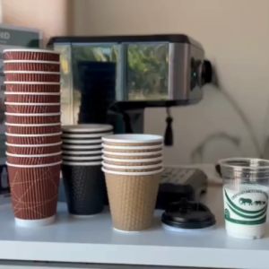 P3 Eco-Island ถ้วยกาแฟ 8 ออนซ์ เพื่อนพริกดิจิตอล ทำให้เหมาะสำหรับผู้ที่มีฝาปิด 65 กม. (แก้วน้ำสองชั้นย่อยสลายได้)