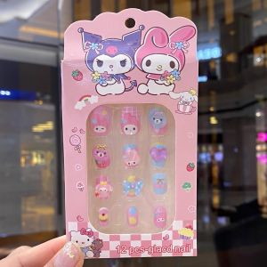 Eco-Friendly Odorless Cartoon Nail Stickers for Girls Cute Kuroko Miyaeri Design Baby Girl Nail Art Decorations Mixed Materials