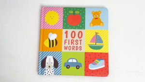 100 First Words Board Book To Learn with Beautiful Illustrations Padded Hardcover For Preschool Kids