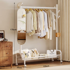 Home Organizer | Moveable Simple Full Length Mirror and Coat Rack