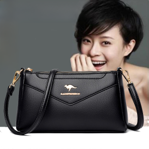 Kaidi Fini Kangaroo Leather Womens Bag Soft Leather Shoulder Messenger Bag Middle-Aged and Elderly Casual Fashion Cattlehide Leather Mother Bag