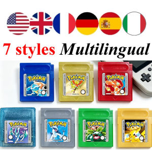 Bandai | GBC Pokemon Game Cartridge Bundle Red/Blue/Crystal/Gold/Silver/Yellow/Green Multilingual Card USA/ESP/NOE/FRA/ITA Versions