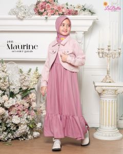 LIGHT BLUE BOLERO SET DRESS KUTUNG CASUAL CANTIK MAURINE by LABELLA PLAIN POLOS BIRU PINK UNGU