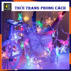 Dây LED Chớp Hình Ngôi Sao 3.5m Nhiều Màu - Dây Đèn Trang Trí Noel Tết - Đèn Đom Đóm / Đèn Led Nhấp Nháy /  Đèn Chóp Nhiều Màu / Đèn Chớp