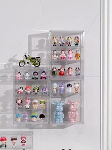 SOFTHOME Acrylic Display Case Popmart Toy Storage Box Organizer Stackable Magnetic Acrylic Transparent Box