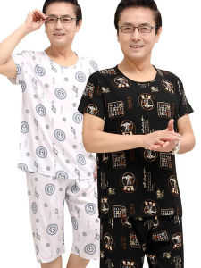 QINNONG | Summer Comfortable Middle-Aged and Elderly Men Sleepwear Cotton Blend