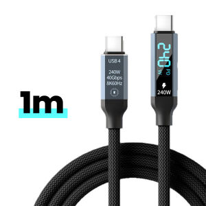 Cáp Type C To Type C PD240W 8K60Hz Tích Hợp Chip E-Marker Hỗ Trợ USB4 40Gbps Sạc Nhanh Dành Cho Điện Thoại Máy Tính Bảng Laptop Có Màn Hình Hiển Thị Kỹ Thuật Số