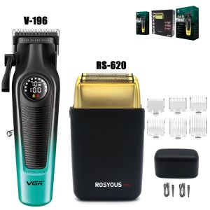 VGR | Bộ Dụng Cụ Cắt Tóc Điện Không Dây Chuyên Nghiệp VGR Dành Cho Nam Với Máy Tỉa LED V-996 V-196 ROSYOUS RS-620 Máy Cắt Tóc Dụng Cụ Cắt Tóc