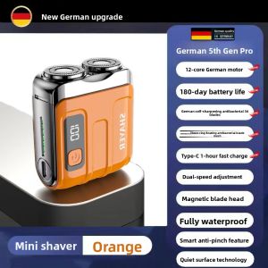 MONLEYTA | Mini Electric Shaver For Men German Quality No Black Points Left Small Steel Cannon Portable Wet And Dry Double Blade Head