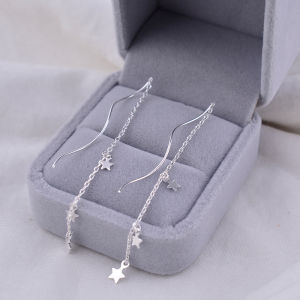 925 Sterling Silver Wavy Ear Threads Women 2023 New Arrival Tide Long Tassel XINGX Ear-Caring Special-Interest Design Elegant
