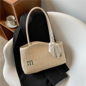 Chenxi กระเป๋าสะพายแฟชั่นฤดูร้อนสําหรับผู้หญิง 2023 ใหม่หญ้าขนาดใหญ่ทอกระเป๋าสบายๆซิปปิดสายรัดรากเดียว