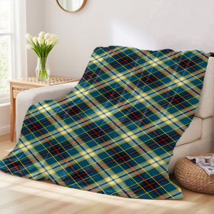 Beast Kingdom | Dark Tartan Flannel Luxury Blanket Lightweight And Comfortable Woolen Blanket Ultra-Fine Fiber
