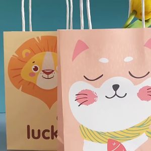 ✨New Arrival✨ Animal Safari Theme Paper Bag | Cat Dog Lion Dinosaur Fox Bear 可爱动物手提纸袋