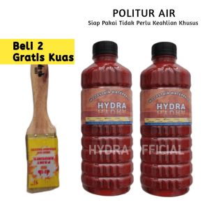 Cat Politur Plitur Waterbased Kayu Bambu Rotan Triplek Lisplang Kemasan 500gr Berat 1 kg Jati Mahoni Walnut Akasia